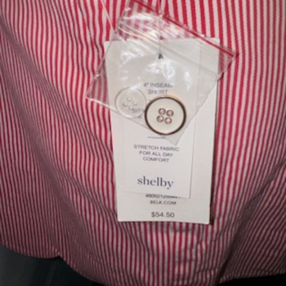 Crown & Ivy Ladies Watermelon and white striped shorts size 14 NWT. 4” inseam. S - Picture 9 of 12